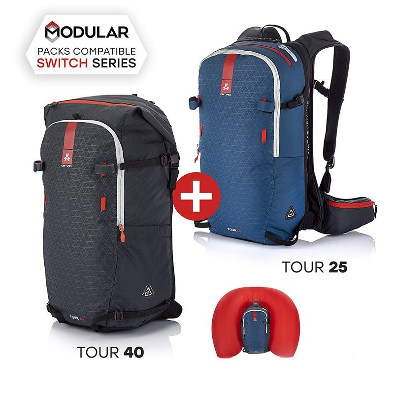 Arva Switch Tour Bundle 25+40 lawinerugzak zwart/blauw