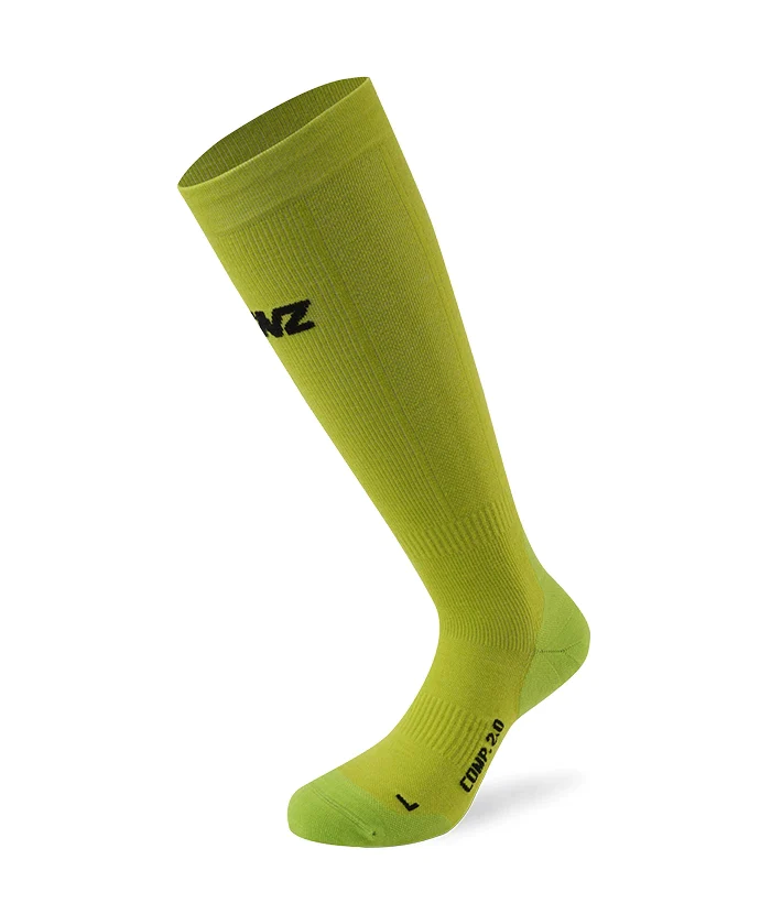 Lenz Compression 2.0 Merino skisokken geel