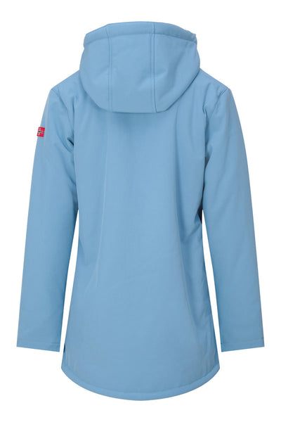 Nordberg Teddy Sherpa gevoerde softshell ski jas dames licht blauw