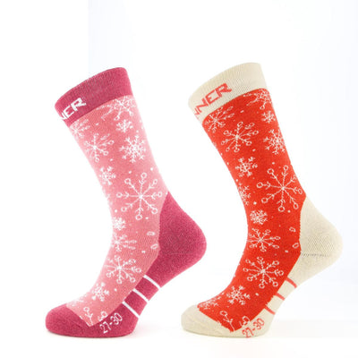 Sinner Skisokken kinderen 2-pack roze/rood