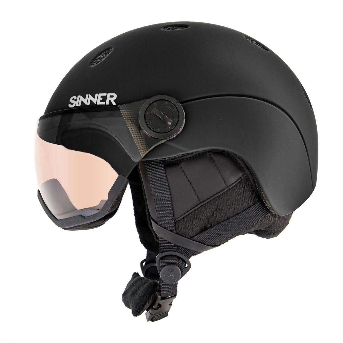 Sinner TITAN VISOR TRANS+ lens skihelm mat zwart